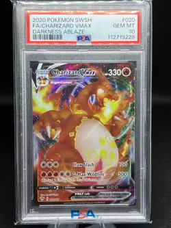 Pokemon TCG Charizard VMAX Darkness Ablaze Holo Ultra Rare Card PSA 10, 020/189 - Image 1