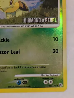 Pokemon TCG Turtwig 103/130 D&P Burger King Stamped Reverse Holo - Image 2
