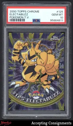 2000 Topps Chrome Pokemon TV #125 Electabuzz PSA 10 GEM MINT - Image 1