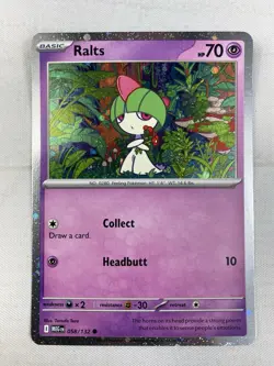 Ralts 058/132 Cosmos Holo Mega Evolution Promo Pokemon Card NM - Image 1