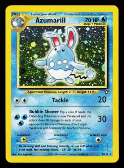 Azumarill 2/111 Holo Rare Neo Genesis Pokemon Card - Image 1