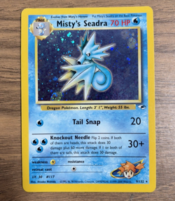 2000 Pokemon TCG Misty’s Seadra #9/132 Gym Heroes Holographic Rare LP Vintage !! - Image 1