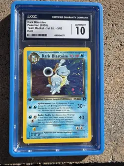 Pokemon TCG Dark Blastoise Team Rocket 1st Ed. 3/82 CGC 10 GEM MINT ?? - Image 1