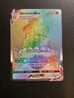 Alcremie VMAX 073/072 Shining Fates FA Rainbow Secret Rare Holo Pokemon Card NM - Image 1