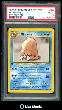 2000 POKEMON NEO GENESIS 1ST EDITION #44/111 PILOSWINE PSA 9 - Image 1