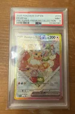 Pokemon Eevee ex Prismatic Evolutions Special Illustration Rare #174 PSA 9 Mint - Image 1