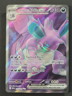 Team Rocket's Nidoking ex #216 Ultra Rare Destined Rivals Pokemon TCG - Image 1