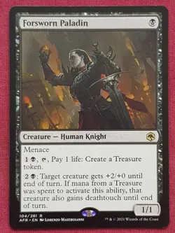 Magic The Gathering ADVENTURES IN FORGOTTEN REALMS FORSWORN PALADIN card MTG - Image 1