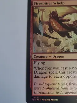 Firespitter Whelp - 197 - FDN - NM - MTG Magic the Gathering - Foil - Image 3