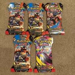 Pokemon Mega Evolution Sleeved Booster Packs. 5 Total Packs. - Image 1