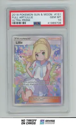 2018 Pokemon Sun & Moon Ultra Prism Full Art Lillie PSA 10 #151/156 - Image 1