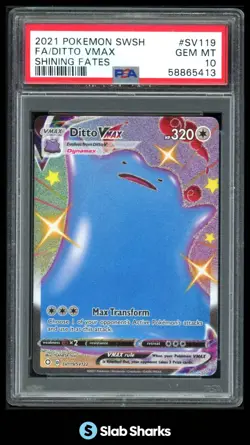 2021 POKEMON SWSH SHINING FATES #SV119/SV122 DITTO VMAX FULL ART PSA 10 - Image 1