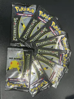 Pokemon TCG Celebrations Train On 8 Sealed Trading Card Packs (4 Cards Per Pack) - Image 1