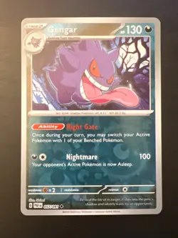Gengar 057/091 Paldean Fates PAF EN Reverse Holo Rare Pokemon Card NM - Image 1