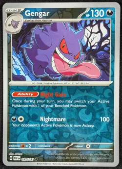 Gengar 2024 Paldean Fates Reverse Holo Pokemon Card 057/091 (NM) - Image 1