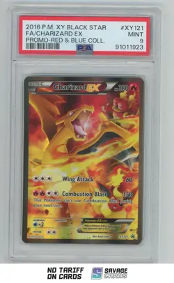2016 Pokemon XY Black Star Promo Red & Blue Coll. FA Charizard EX PSA 9 #XY121 - Image 1