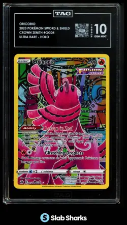 2023 POKEMON SWSH CROWN ZENITH #GG04/GG70 ORICORIO ULTRA RARE HOLO TAG 10 - Image 1