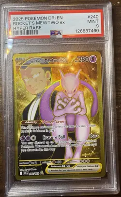 Pokemon Mewtwo EX Team Rockets Gold Rare Card 240/182 2025 TCG Destined Rivals - Image 1