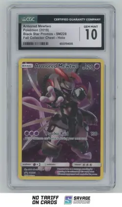 2019 Pokemon Black Star Promos Holo Fall Collector Chest Armored Mewtwo CGC 10 - Image 1