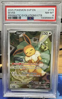 Pokemon Eevee TCG 173 Holo Promo Prismatic Evolutions PSA 8 - Image 1