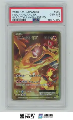 2016 Pokemon Exp. 20TH Anniversary 1st Edt JPN Charizard EX PSA 10 #090/087 Full - Image 1