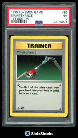 1999 POKEMON SET 1ST EDITION #83/102 MAINTENANCE PSA 7 - Image 1