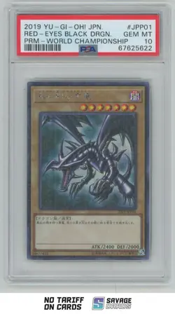 2019 Yu-Gi-Oh! World Championship Promo JPN Red-Eyes Black Dragon PSA 10 #JPP01 - Image 1