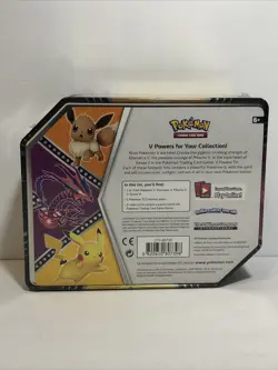 Pokemon TCG V Powers Tin Trading Card Game Pikachu V. NEW FACTORY SEALED 820650807398 - Image 2