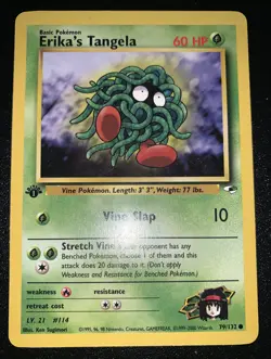 Erika's Tangela (79/132) Gym Heroes Pokemon Card - 1st Edition - Image 1