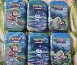 6x Pokemon Sinnoh Stars Mini Tin EMPTY W/ Coins & Art Cards - Image 1