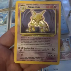 HP Alakazam Holo Rare Pokemon TCG Card 1/102 Base Set 1999 Unlimited - Image 1