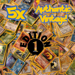 ? 5x POKEMON 1ST EDITION CARDS + BONUS ? Authentic Vintage! ?? WOTC 1999 ?????? - Image 1