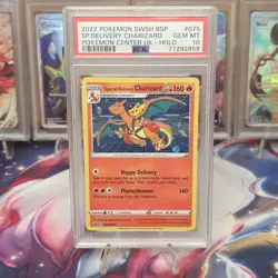 PSA 10 GEM MINT Special Delivery Charizard SWSH075 Sword & Shield Promo Cards - Image 1
