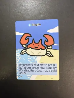 Pokiebubies 1st Edition - Kinglie #18, Fan Art Pokemon Card Chef Ken Lee Kingler - Image 1