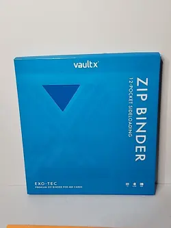 ✅ Vault X 12 Pocket Exo-Tec Zip Binder Neon Blue - Holds 480 Cards IN HAND✅ - Image 1