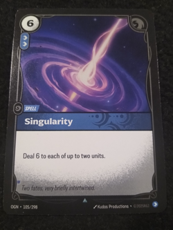 SINGULARITY 105/298 RIFTBOUND LEAGUE OF LEGENDS RARE FOIL ENGLISH CARD - Image 1