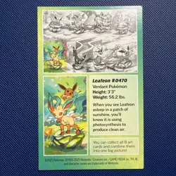 Pokemon TCG: Leafeon Mini Tin Info Card - Prismatic Evolutions 0470 - Image 2