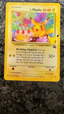Birthday Pikachu 24 Pokemon Celebrations Collection Holo Card - Image 1