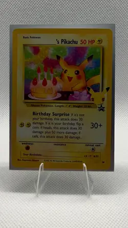 Birthday Pikachu 24 Pokemon Celebrations Collection Holo Card - Image 2