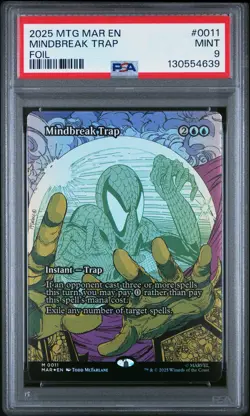 2025 MTG MARVEL'S SPIDER-MAN: SOURCE MAT FOIL #0011 MINDBREAK TRAP PSA 9 - Image 1