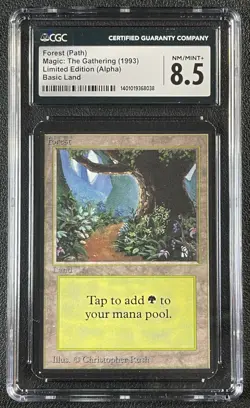 FOREST (PATH) CGC 8.5 1993 MAGIC THE GATHERING MTG ALPHA BASIC LAND 038 - Image 1