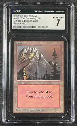 MOUNTAIN BROWN SKY CGC 7 1993 MAGIC: THE GATHERING MTG ALPHA #NNO BASIC LAND 127 - Image 1