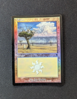 Magic Mtg FOIL Odyssey Basic Plains with Lightning Bolt #333/350 near mint - Image 1