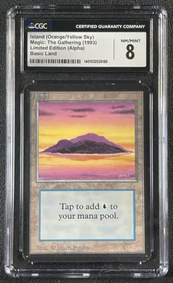 ISLAND ORANGE YELLOW SKY CGC 8 1993 MAGIC: THE GATHERING MTG ALPHA 8186 - Image 1