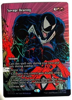 Savage Beating FOIL (MAR 026) MTG Spider-Man Marvel Universe - NM - Mythic - Image 2