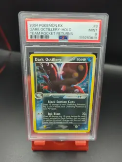 2004 Pokemon EX Dark Octillery #8 Holo Ex Team Rocket Returns PSA 9 MINT - Image 1