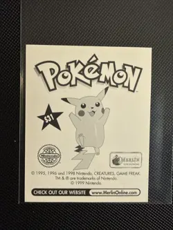 1999 Gary S31 Special Glitter Insert Pokemon Sticker Topps Merlin Nintendo - Image 2