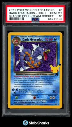 2021 POKEMON SWORD & SHIELD CELEBRATIONS DARK GYARADOS CLASSIC COLLECTION PSA 10 - Image 1