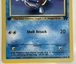 Squirtle First Edition Pokemon Card Team Rocket 68/82 WOTC NM Vintage - Image 4