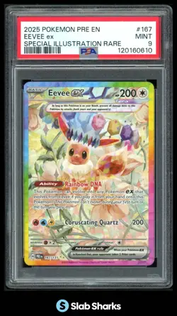 2025 POKEMON PRE EN #167/131 EEVEE EX SPECIAL ILLUSTRATION RARE PSA 9 - Image 1
